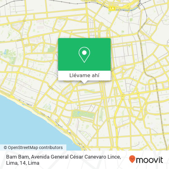 Mapa de Bam Bam, Avenida General César Canevaro Lince, Lima, 14