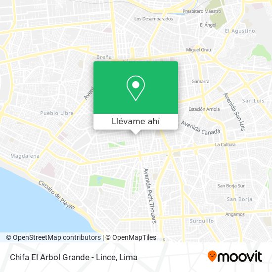 Mapa de Chifa El Arbol Grande - Lince