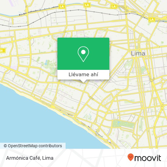 Mapa de Armónica Café, 1167 Avenida La Mar Colmenares, Lima, 15084