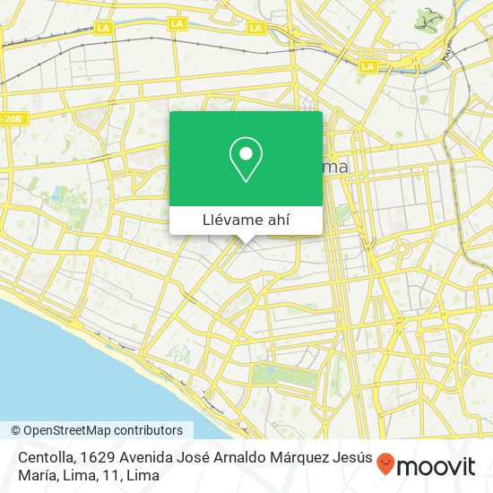 Mapa de Centolla, 1629 Avenida José Arnaldo Márquez Jesús María, Lima, 11