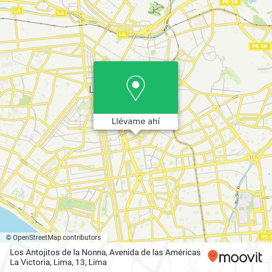 Mapa de Los Antojitos de la Nonna, Avenida de las Américas La Victoria, Lima, 13