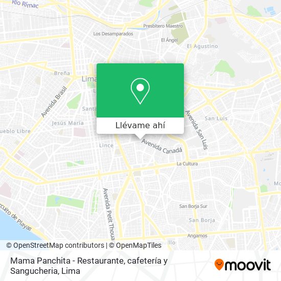 Mapa de Mama Panchita - Restaurante, cafetería y Sangucheria