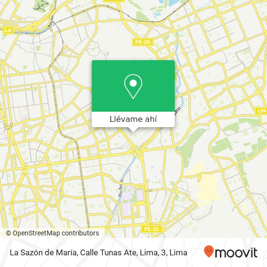 Mapa de La Sazón de María, Calle Tunas Ate, Lima, 3