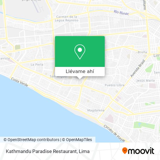 Mapa de Kathmandu Paradise Restaurant
