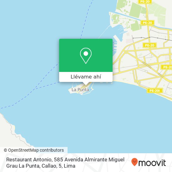 Mapa de Restaurant Antonio, 585 Avenida Almirante Miguel Grau La Punta, Callao, 5