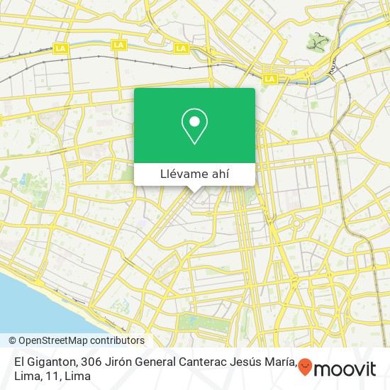 Mapa de El Giganton, 306 Jirón General Canterac Jesús María, Lima, 11