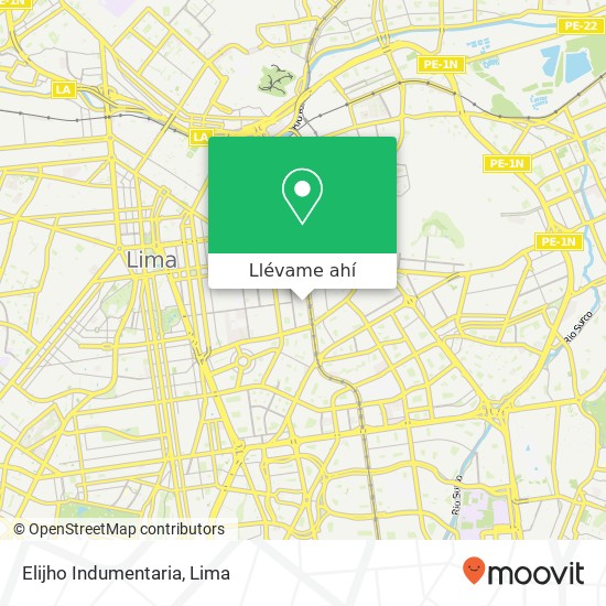 Mapa de Elijho Indumentaria, Jirón Gamarra La Victoria, Lima, 13