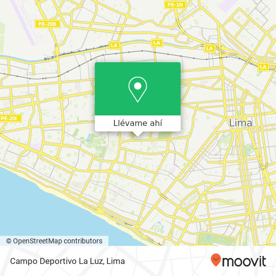 Mapa de Campo Deportivo La Luz
