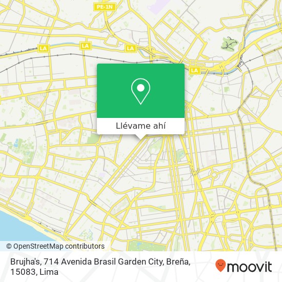 Mapa de Brujha's, 714 Avenida Brasil Garden City, Breña, 15083