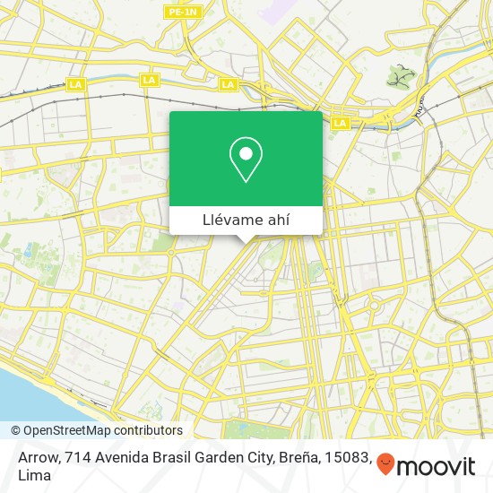 Mapa de Arrow, 714 Avenida Brasil Garden City, Breña, 15083
