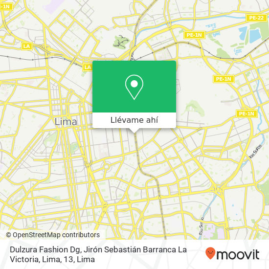 Mapa de Dulzura Fashion Dg, Jirón Sebastián Barranca La Victoria, Lima, 13