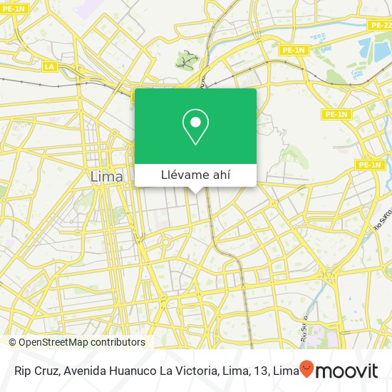 Mapa de Rip Cruz, Avenida Huanuco La Victoria, Lima, 13
