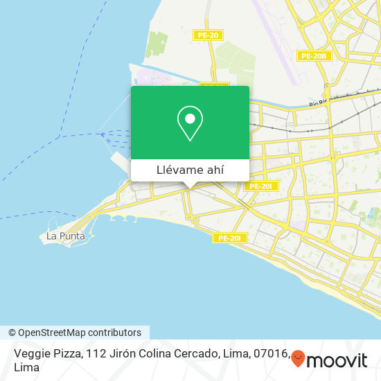 Mapa de Veggie Pizza, 112 Jirón Colina Cercado, Lima, 07016