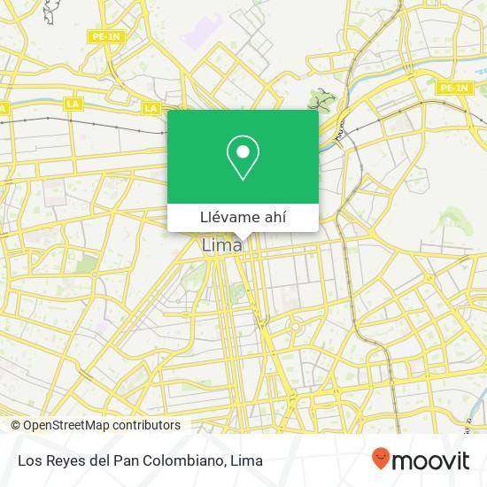 Mapa de Los Reyes del Pan Colombiano, 261 Avenida José Gálvez Cercado, La Victoria, 15033