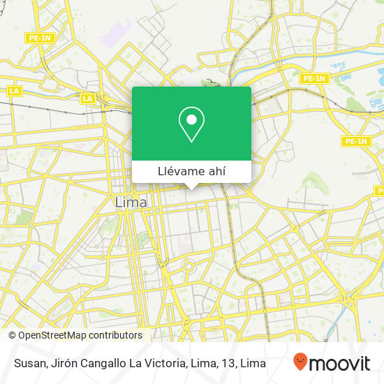 Mapa de Susan, Jirón Cangallo La Victoria, Lima, 13