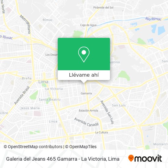 Mapa de Galeria del Jeans 465 Gamarra - La Victoria