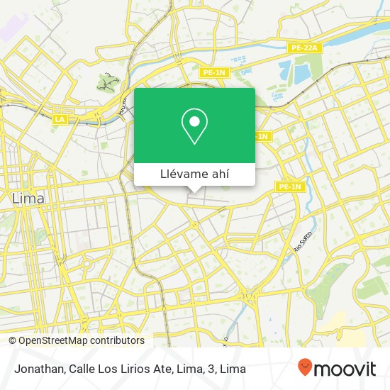 Mapa de Jonathan, Calle Los Lirios Ate, Lima, 3