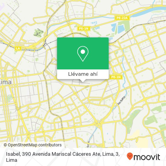 Mapa de Isabel, 390 Avenida Mariscal Cáceres Ate, Lima, 3
