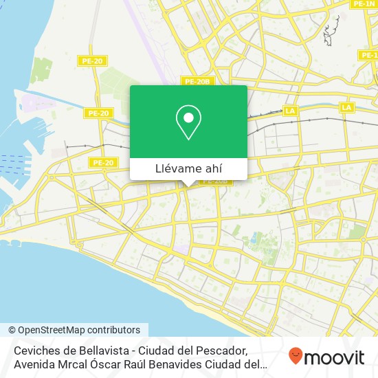 Mapa de Ceviches de Bellavista - Ciudad del Pescador, Avenida Mrcal Óscar Raúl Benavides Ciudad del Pescador, Bellavista, 07011