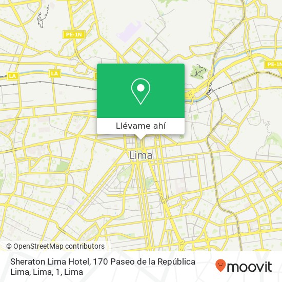 Mapa de Sheraton Lima Hotel, 170 Paseo de la República Lima, Lima, 1