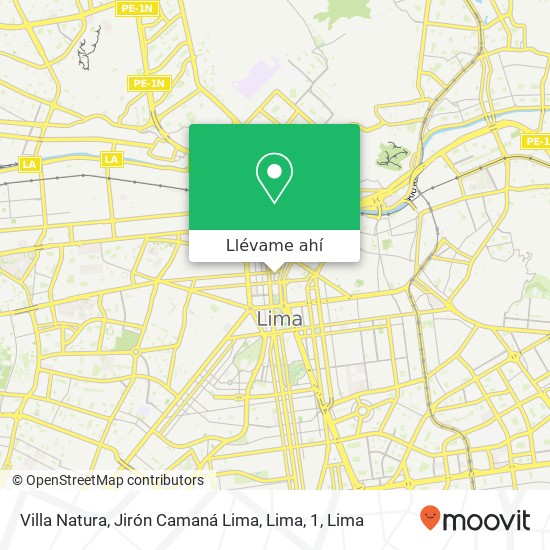 Mapa de Villa Natura, Jirón Camaná Lima, Lima, 1
