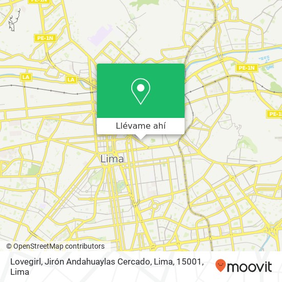Mapa de Lovegirl, Jirón Andahuaylas Cercado, Lima, 15001