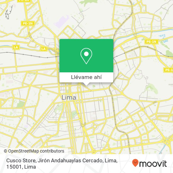Mapa de Cusco Store, Jirón Andahuaylas Cercado, Lima, 15001