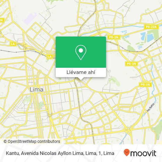 Mapa de Kantu, Avenida Nicolas Ayllon Lima, Lima, 1