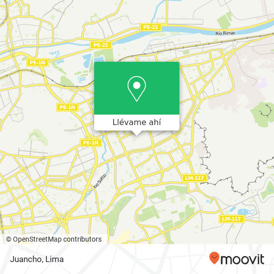 Mapa de Juancho, Calle Vulcano Ate, Lima, 3