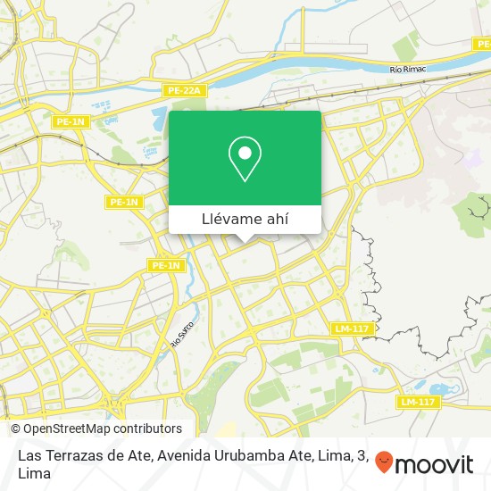 Mapa de Las Terrazas de Ate, Avenida Urubamba Ate, Lima, 3