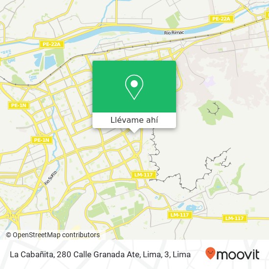 Mapa de La Cabañita, 280 Calle Granada Ate, Lima, 3