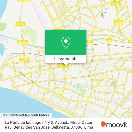 Mapa de La Perla de los Jugos 1 y 2, Avenida Mrcal Óscar Raúl Benavides San José, Bellavista, 07006