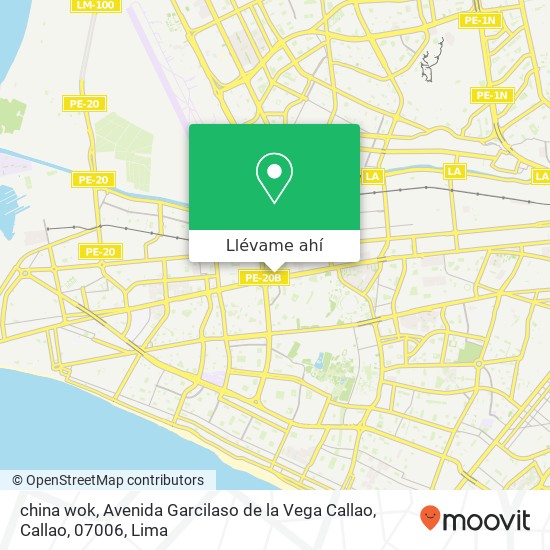 Mapa de china wok, Avenida Garcilaso de la Vega Callao, Callao, 07006