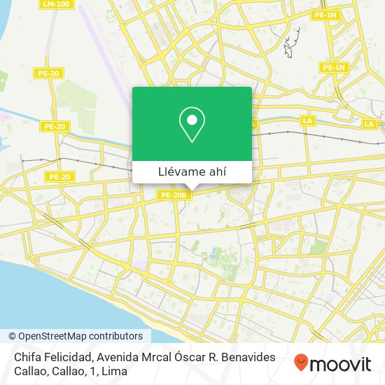 Mapa de Chifa Felicidad, Avenida Mrcal Óscar R. Benavides Callao, Callao, 1