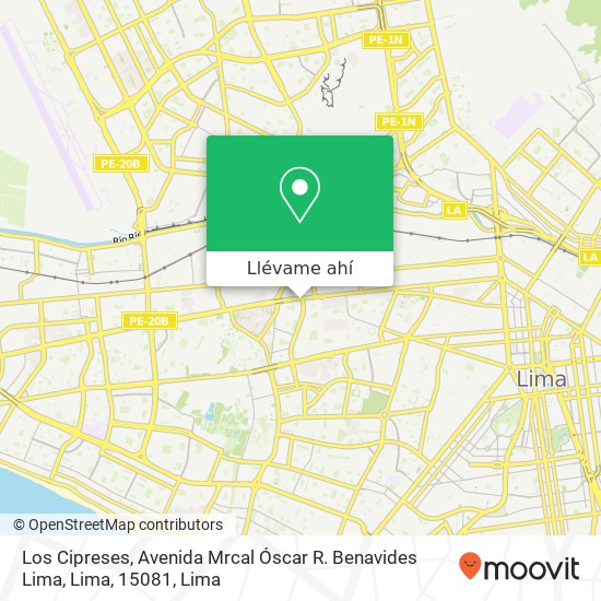 Mapa de Los Cipreses, Avenida Mrcal Óscar R. Benavides Lima, Lima, 15081