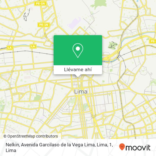 Mapa de Nelkin, Avenida Garcilaso de la Vega Lima, Lima, 1