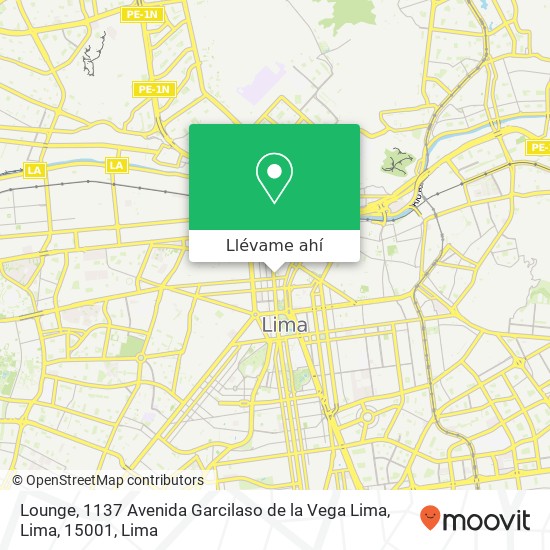 Mapa de Lounge, 1137 Avenida Garcilaso de la Vega Lima, Lima, 15001