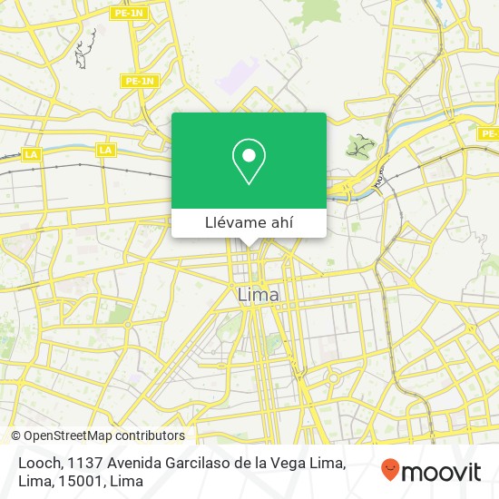 Mapa de Looch, 1137 Avenida Garcilaso de la Vega Lima, Lima, 15001