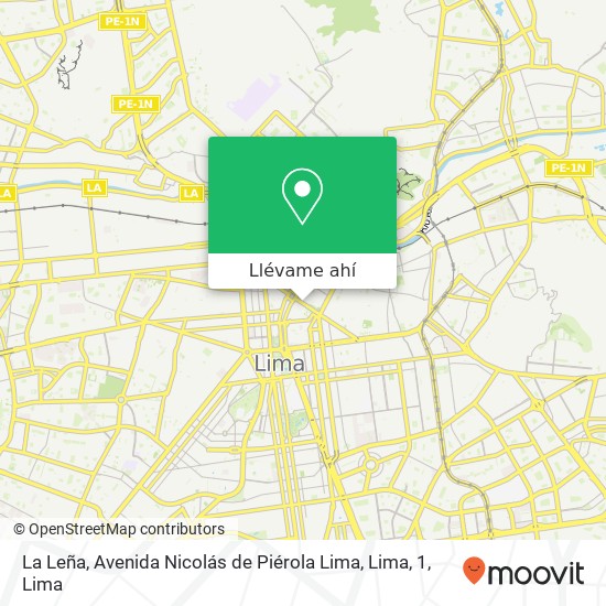Mapa de La Leña, Avenida Nicolás de Piérola Lima, Lima, 1