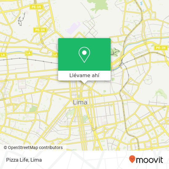 Mapa de Pizza Life, Jirón Carabaya Cercado, Lima, 15001