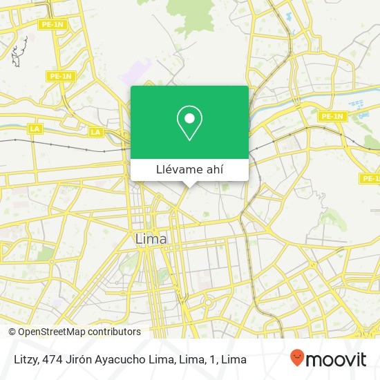 Mapa de Litzy, 474 Jirón Ayacucho Lima, Lima, 1