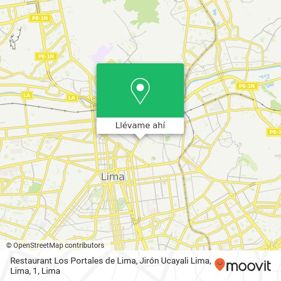 Mapa de Restaurant Los Portales de Lima, Jirón Ucayali Lima, Lima, 1