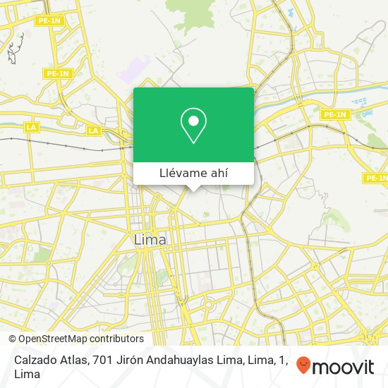 Mapa de Calzado Atlas, 701 Jirón Andahuaylas Lima, Lima, 1