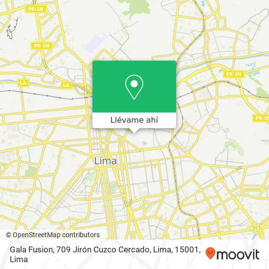 Mapa de Gala Fusion, 709 Jirón Cuzco Cercado, Lima, 15001