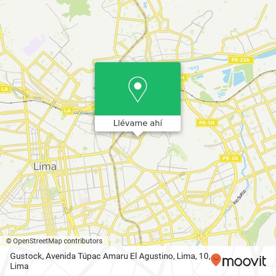 Mapa de Gustock, Avenida Túpac Amaru El Agustino, Lima, 10