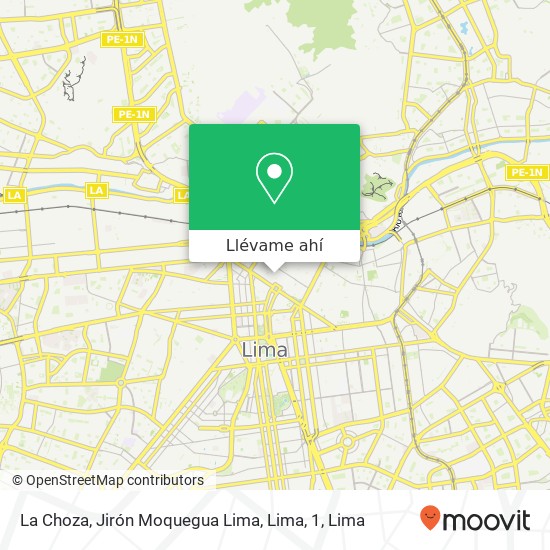 Mapa de La Choza, Jirón Moquegua Lima, Lima, 1