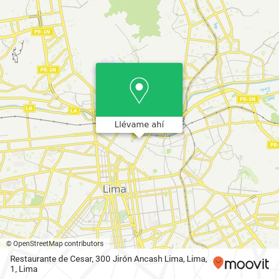 Mapa de Restaurante de Cesar, 300 Jirón Ancash Lima, Lima, 1