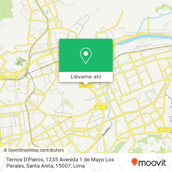 Mapa de Ternos D'Pieros, 1235 Avenida 1 de Mayo Los Perales, Santa Anita, 15007
