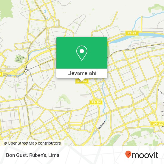 Mapa de Bon Gust. Ruben's, Avenida 1 de Mayo Santa Anita, Lima, 15007