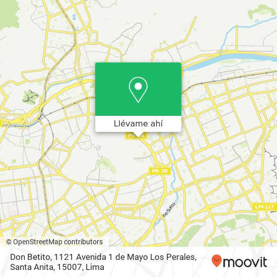 Mapa de Don Betito, 1121 Avenida 1 de Mayo Los Perales, Santa Anita, 15007